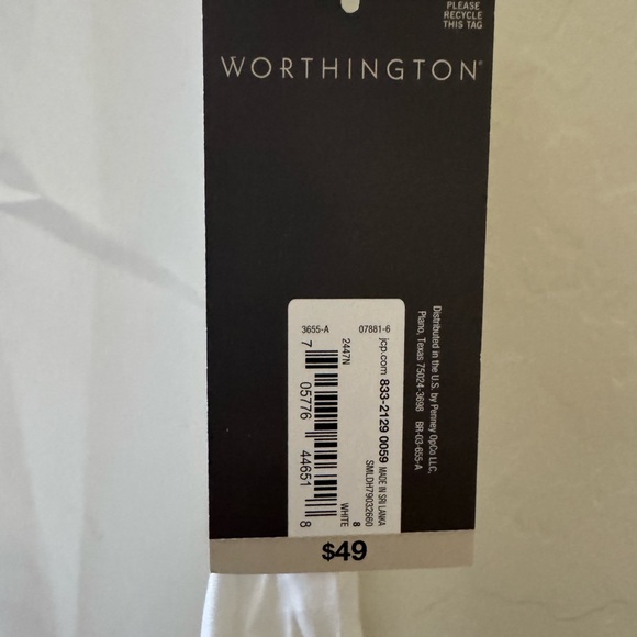 Worthington White Sleeveless Button Down Shirt - Picture 6 of 7